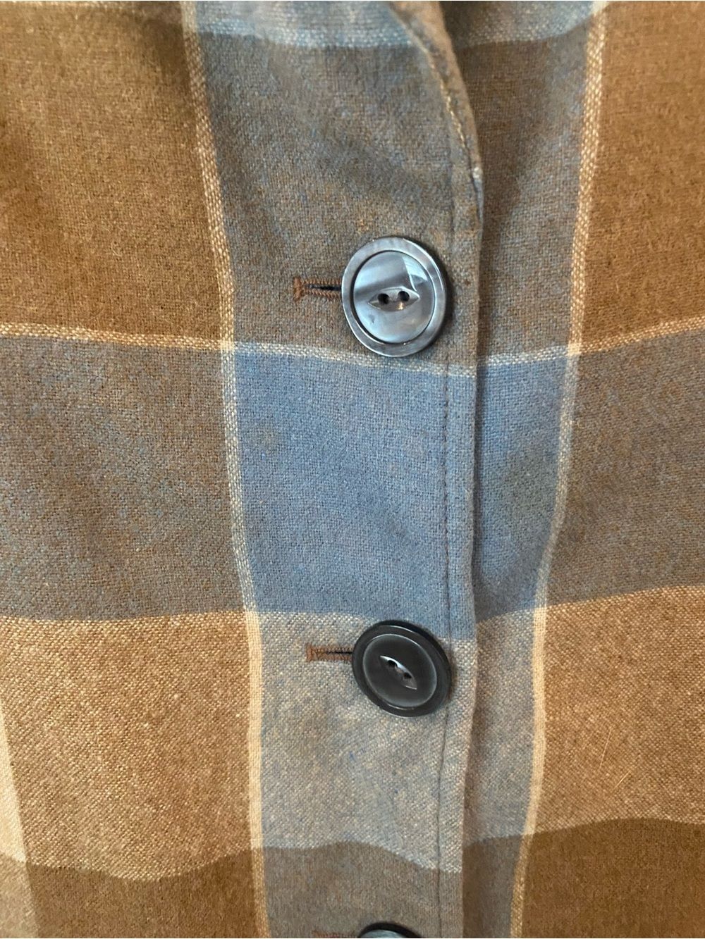 Vtg Pendleton Women’s 49er Medium Blue Plaid Button-Front Wool Jacket Work Chore - Picture 10 of 11